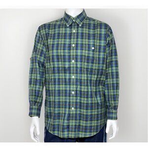 Orvis Plaid Shirt Mens Large Green Cotton Long Sleeve Button Down Vintage 80s